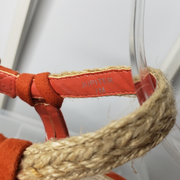 White House Black Market Jupiter Terra Cotta Suede Strappy Wedge Espadrilles 7 - Picture 6 of 10